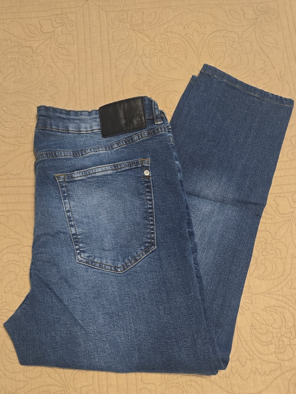 DKNY Men's Mercer Skinny Fit Jeans Medium Wash 38 X 25.5 ALTERED